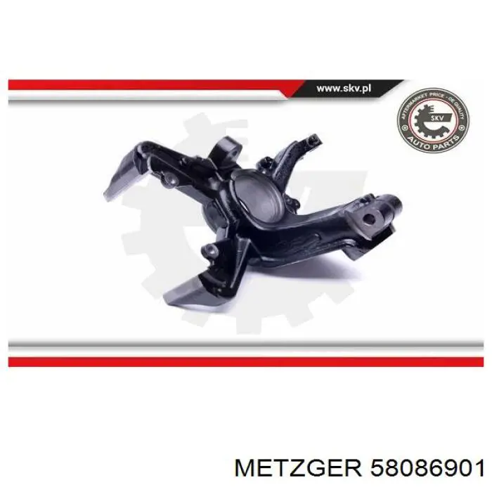 Цапфа (поворотный кулак) передний левый Metzger 58086901 цена, от 100.28 USD