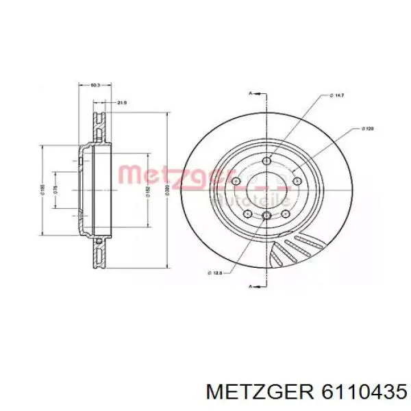 Тормозные диски 6110435 Metzger