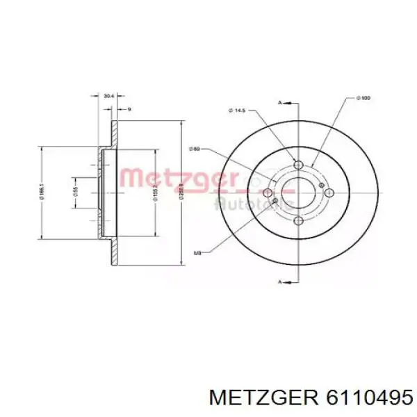 Тормозные диски 6110495 Metzger