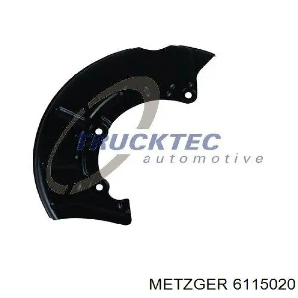 6115020 Metzger proteção do freio de disco dianteiro esquerdo