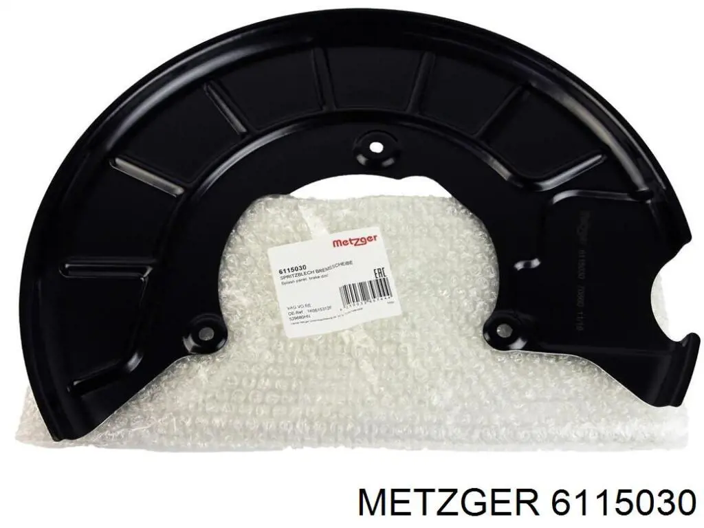6115030 Metzger proteção do freio de disco dianteiro direito