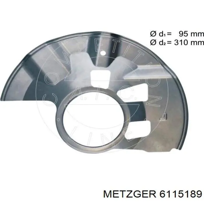 Захист гальмівного диска, переднього, лівого 6115189 Metzger