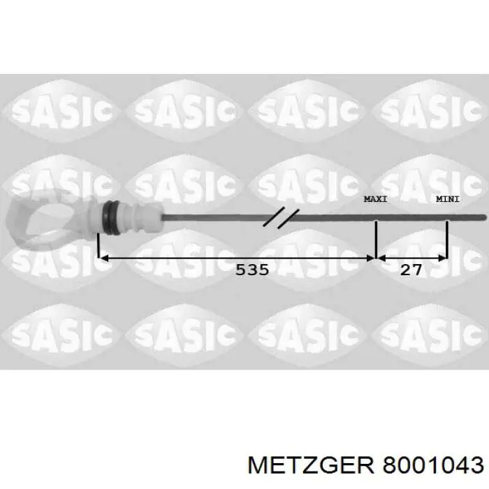 Щуп (индикатор) уровня масла в двигателе Metzger 8001043
