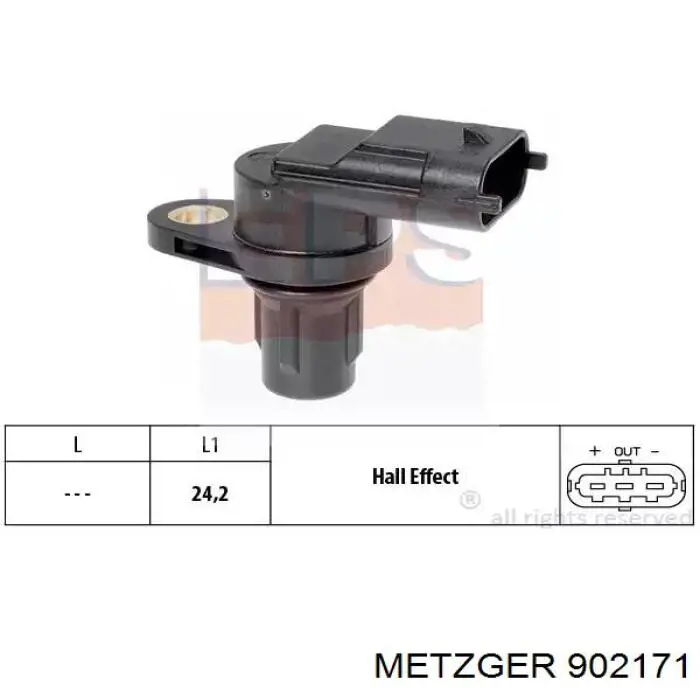 Датчик коленвала 902171 Metzger