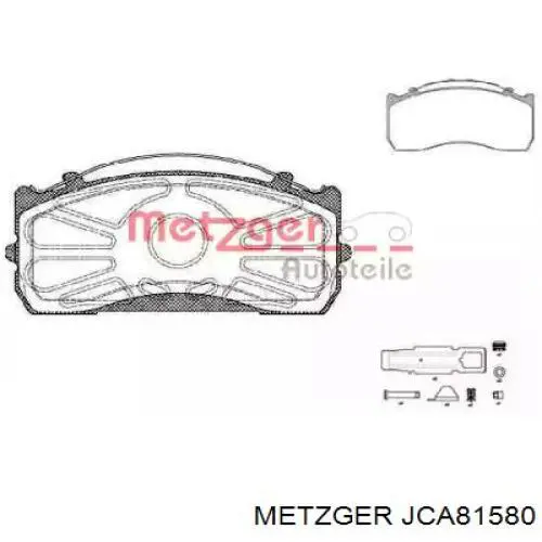 JCA81580 Metzger колодки тормозные передние дисковые