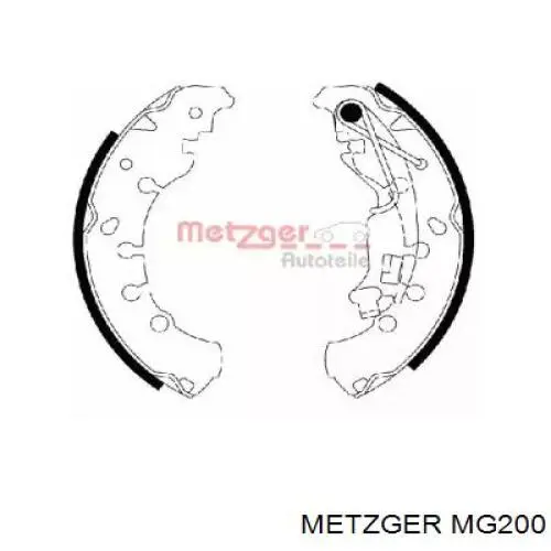 MG200 Metzger колодки тормозные задние барабанные