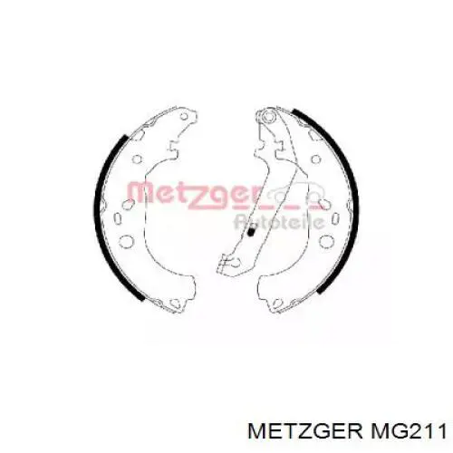 Колодки тормозные задние барабанные Metzger MG211