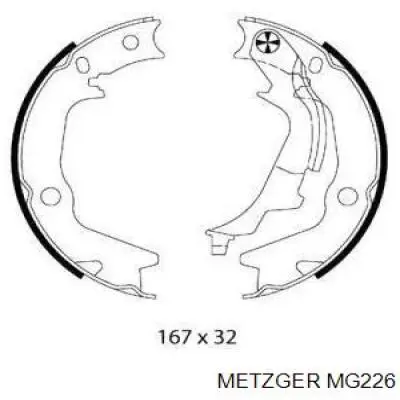MG226 Metzger колодки ручника (стояночного тормоза)