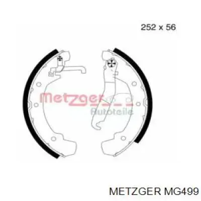 Задние барабанные колодки MG499 Metzger