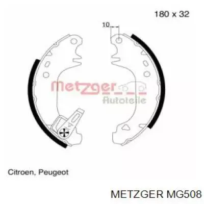 Задние барабанные колодки MG508 Metzger