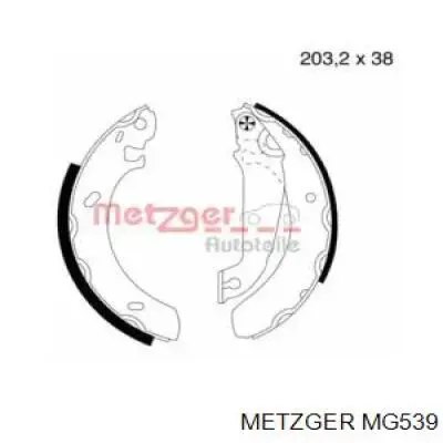 MG539 Metzger колодки тормозные задние барабанные