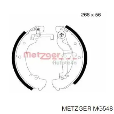 Задние барабанные колодки MG548 Metzger