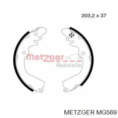 Колодки тормозные задние барабанные METZGER MG569