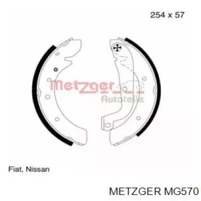 Задние барабанные колодки MG570 Metzger