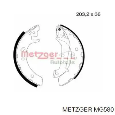 Задние барабанные колодки MG580 Metzger