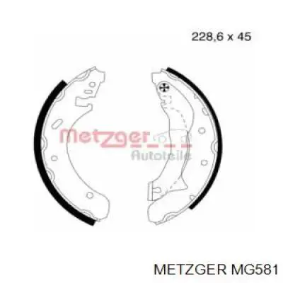 Задние барабанные колодки MG581 Metzger