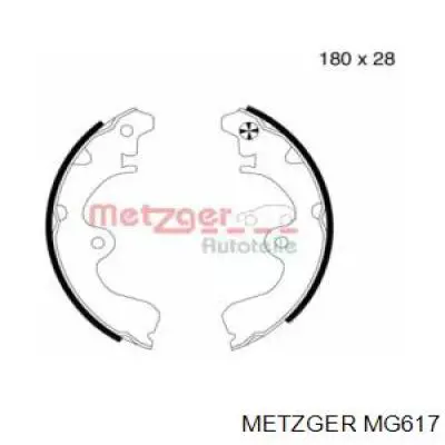 Задние барабанные колодки MG617 Metzger