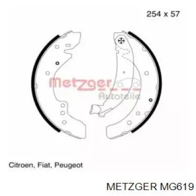 Задние барабанные колодки MG619 Metzger