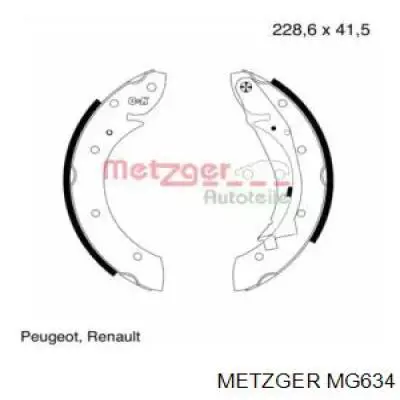 Задние барабанные колодки MG634 Metzger