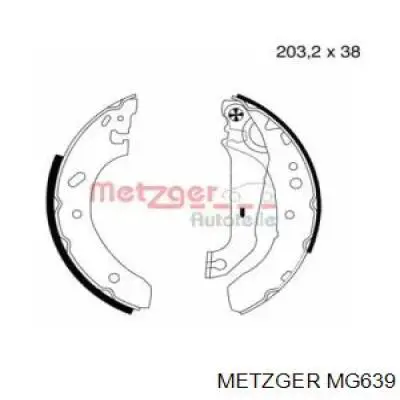 MG639 Metzger колодки тормозные задние барабанные