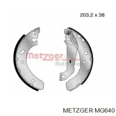 MG640 Metzger колодки тормозные задние барабанные