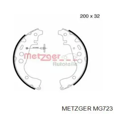 Колодки тормозные задние барабанные METZGER MG723