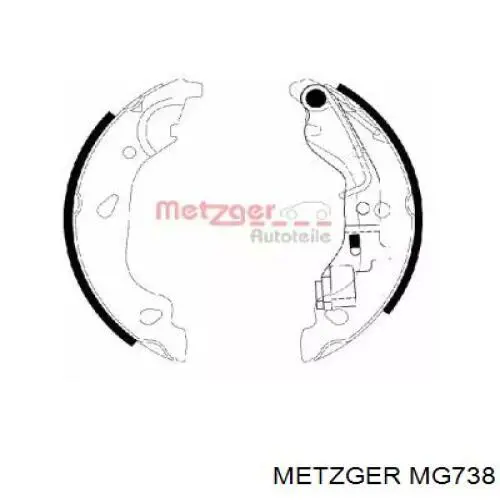 Задние барабанные колодки MG738 Metzger