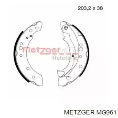 Задние барабанные колодки MG961 Metzger