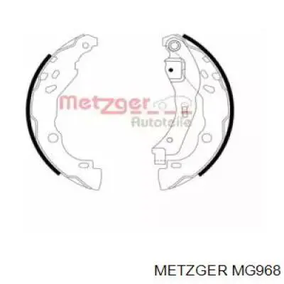 MG968 Metzger колодки тормозные задние барабанные