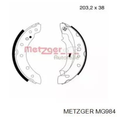 Задние барабанные колодки MG984 Metzger