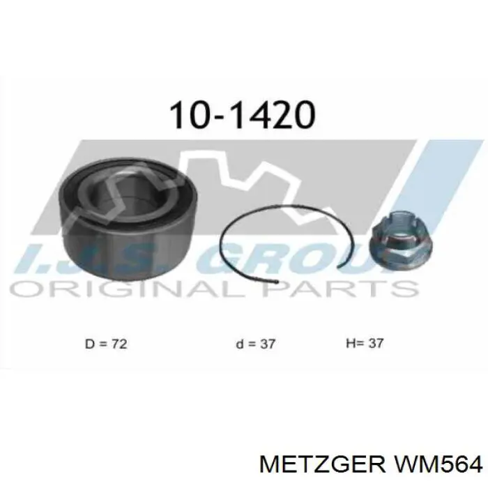 Купить WM564 Metzger Подшипник передней ступицы