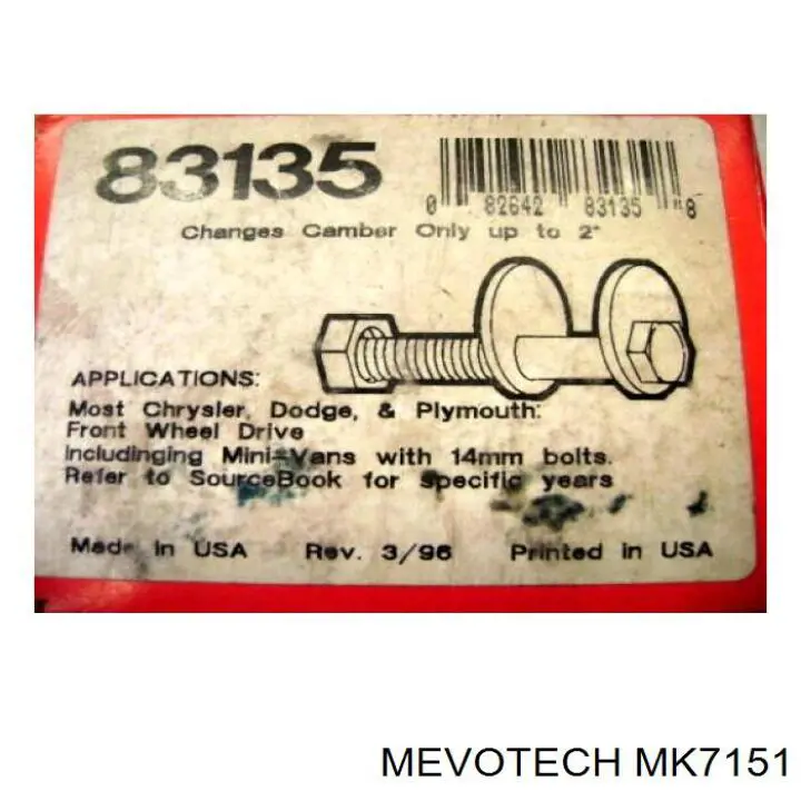 K06503308 Fiat/Alfa/Lancia Болт рычага передней подвески