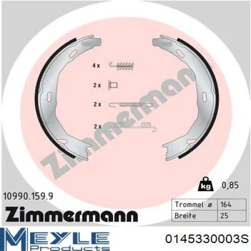 Купить 986487723 Bosch Колодки ручника/стояночного тормоза