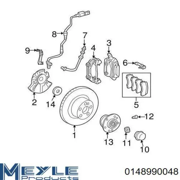 Купить 0148990048 Meyle Датчик АБС задний