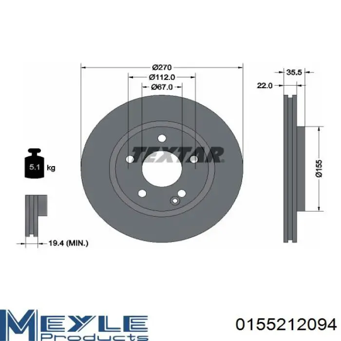 Тормоз дисковый передний Mercedes 414421001264 цена, от 35.98 USD