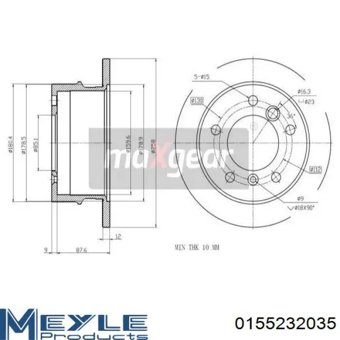 Купить 9014230612 Mercedes Диск тормозной задний