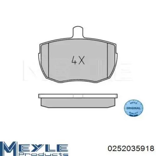Колодки гальмівні передні, дискові 0252035918 Meyle