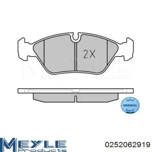 Pastillas de freno delanteras 0252062919 Meyle