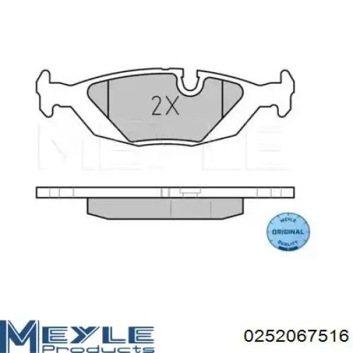 Pastillas de freno traseras 0252067516 Meyle