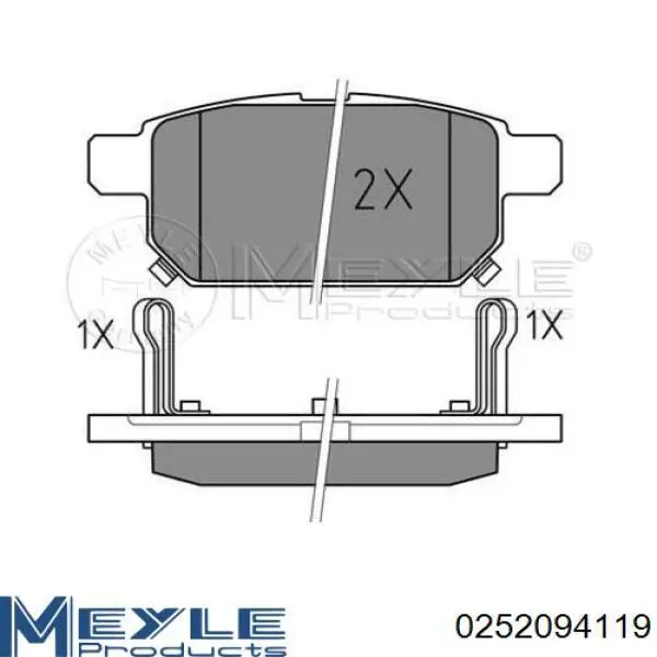 Передние тормозные колодки 0252094119 Meyle