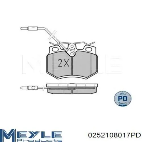 Передние тормозные колодки 0252108017PD Meyle