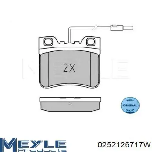 Передние тормозные колодки 0252126717W Meyle