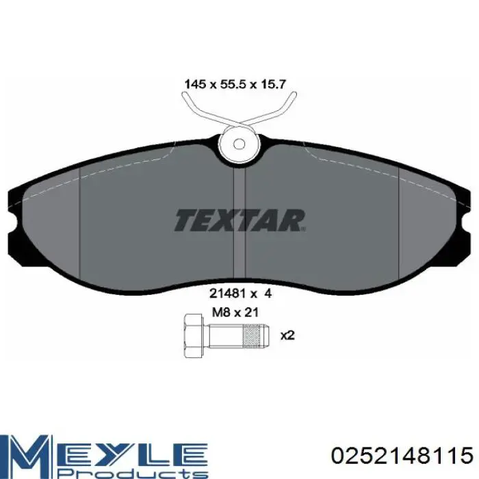 252148115 Meyle Колодки передние
