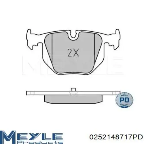 Купить 0252148717PD Meyle Колодки тормозные задние, дисковые