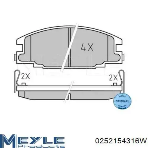 Передние тормозные колодки 90541257 General Motors