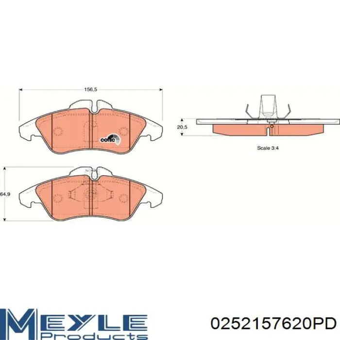 Колодки Meyle 0252157620PD цена, от 36.55 USD