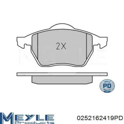 0252162419PD Meyle sapatas do freio dianteiras de disco