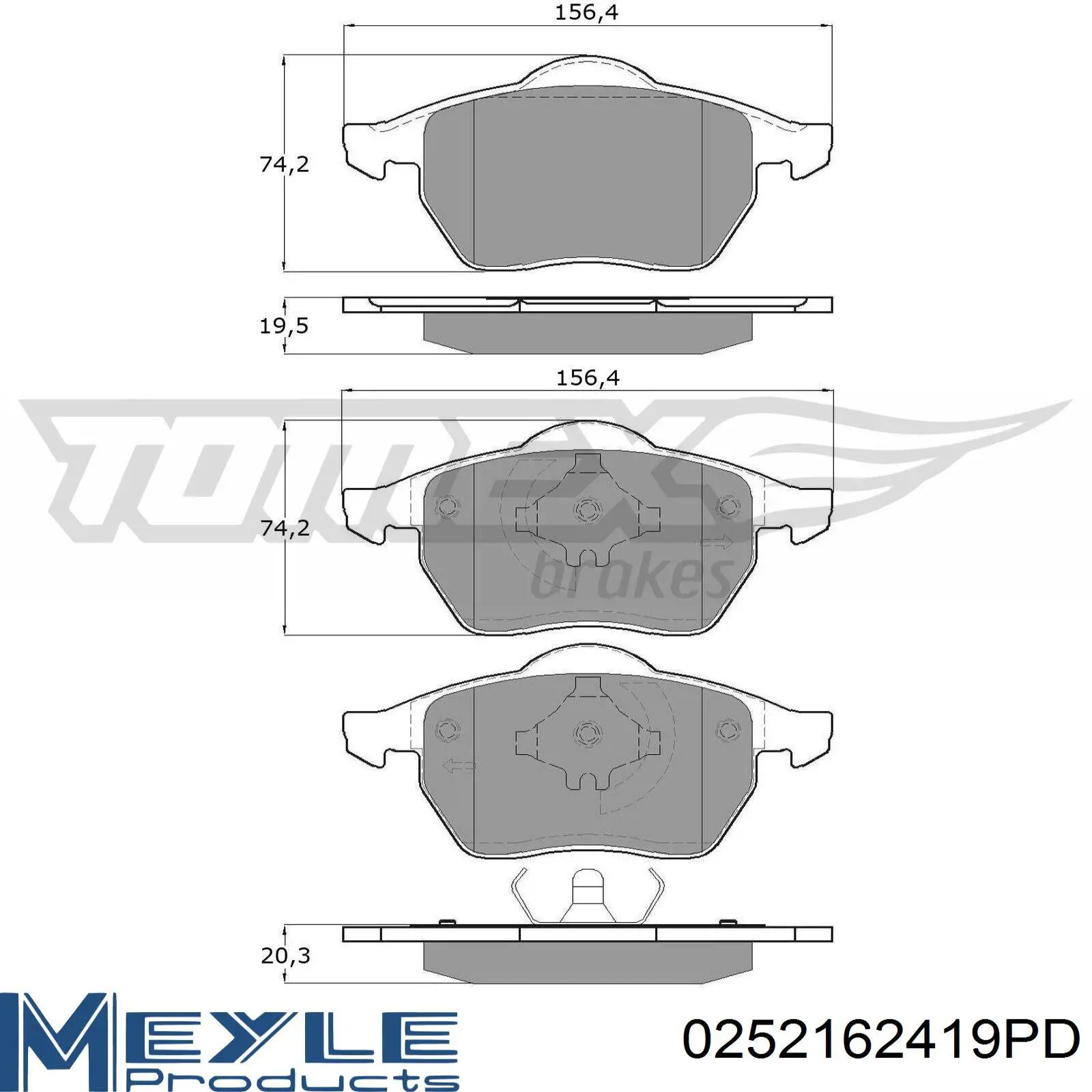 Передние тормозные колодки 4D0615115 VAG