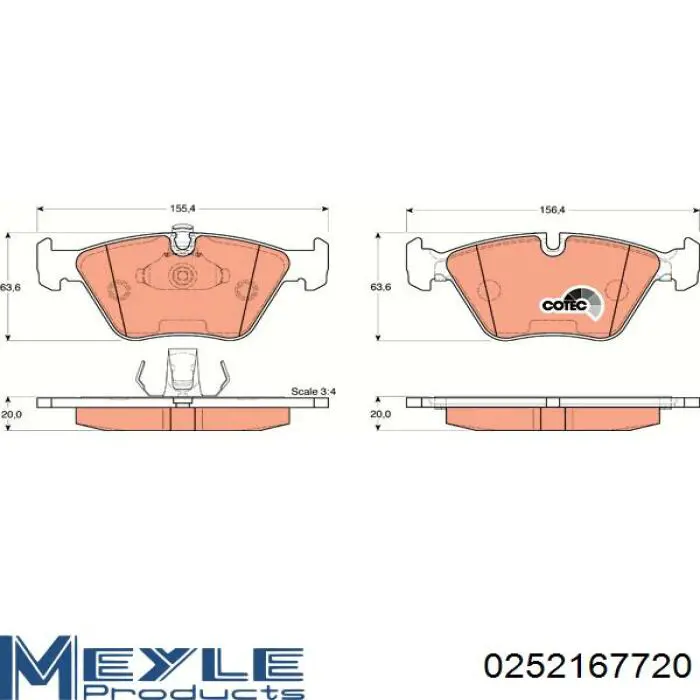 Купить 252167720 Meyle Колодки тормозные