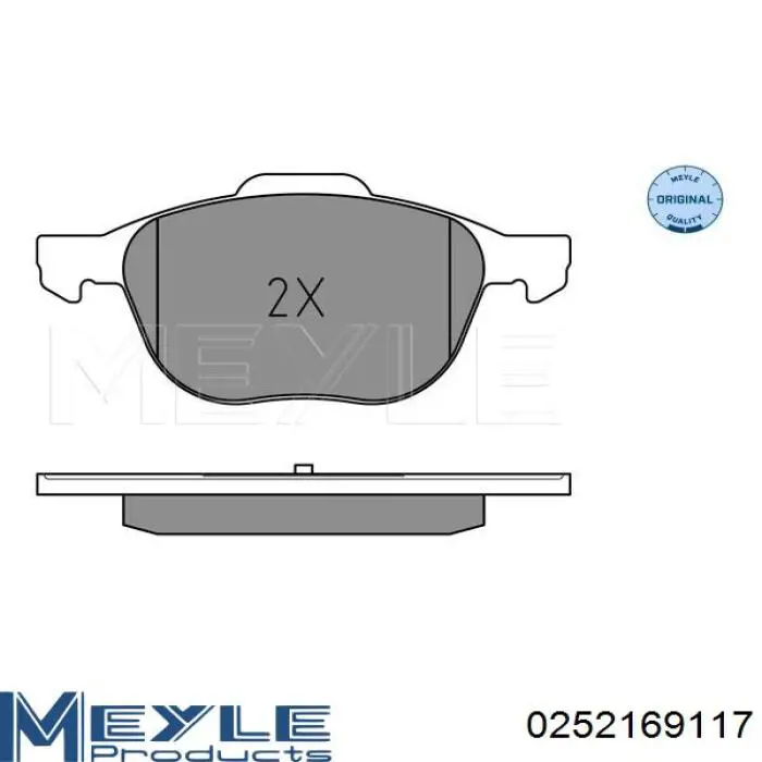 Купить 0252169117 Meyle Колодки тормозные задние, дисковые